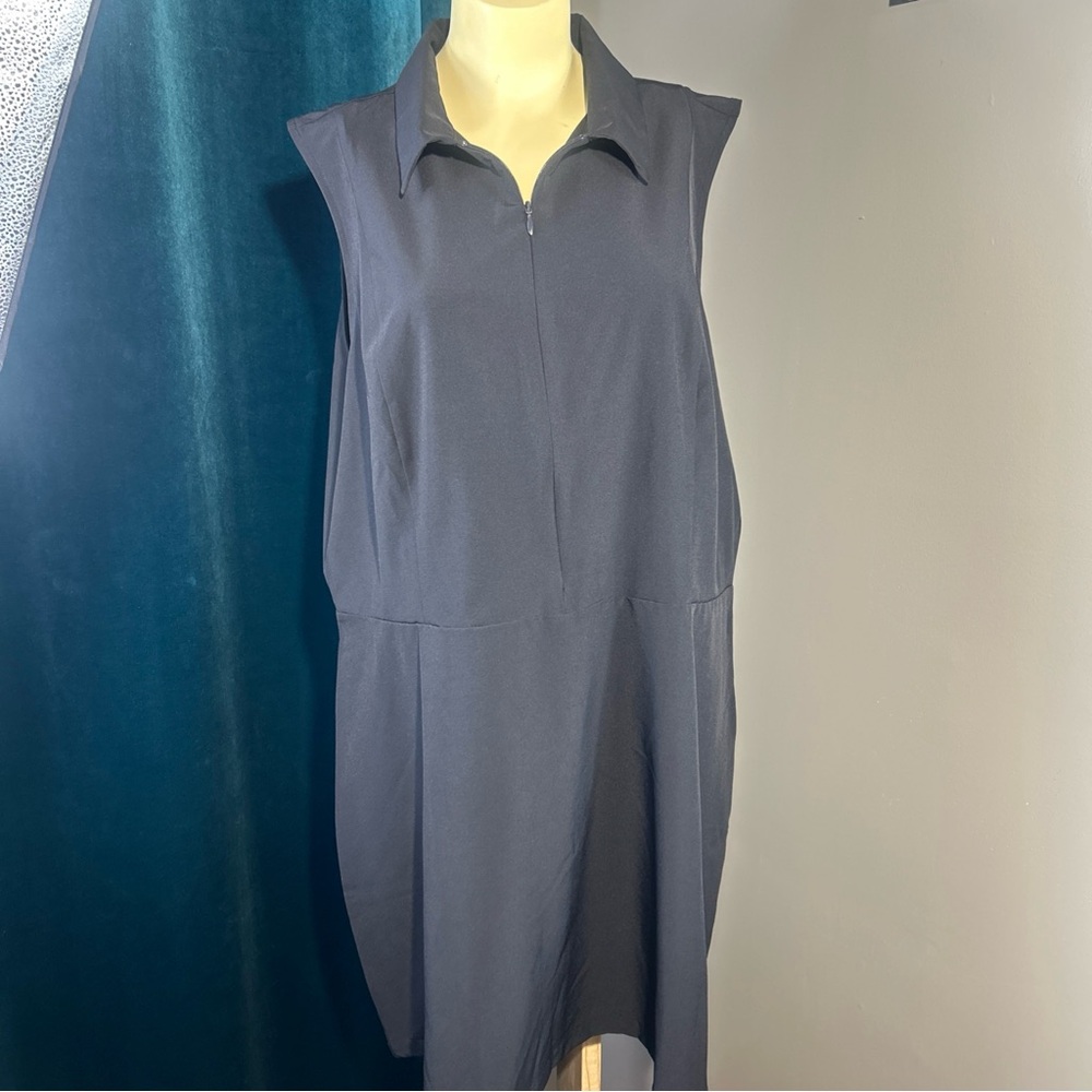NWT Women’s Xersion Sleeveless Collared Black Dress Size XXL